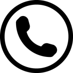 Phone icon inside a circle, indicating a call action (button)